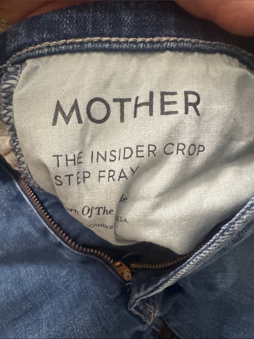 MOTHER Blue Flare Jeans with Frayed Hem - Picture 2 of 3